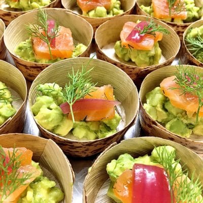 tartare d'avocat gravlax de saumon